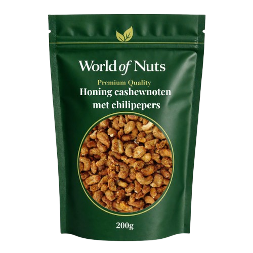 Honing Cashewnoten met Chilipepers